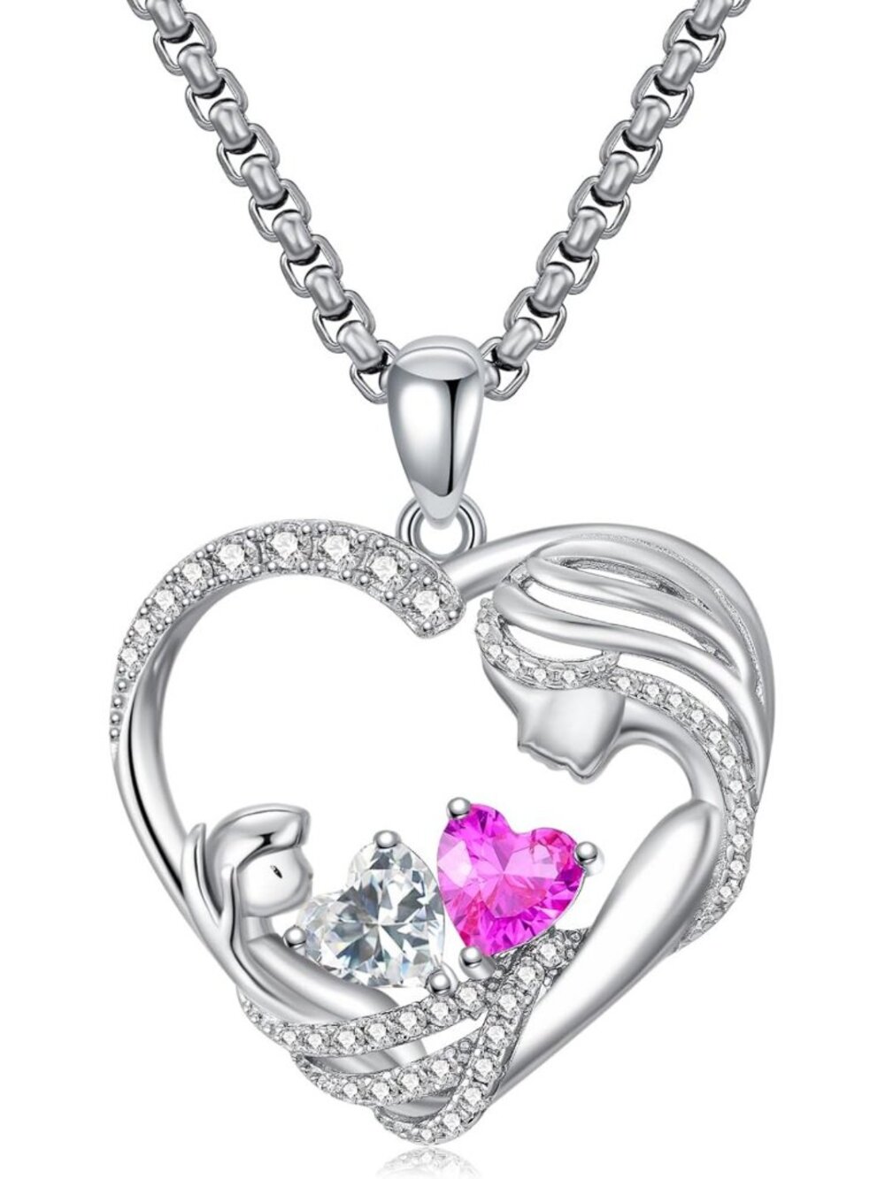Personalized Mother Daughter Birthstone Necklace - Meaningful Birthday Gift